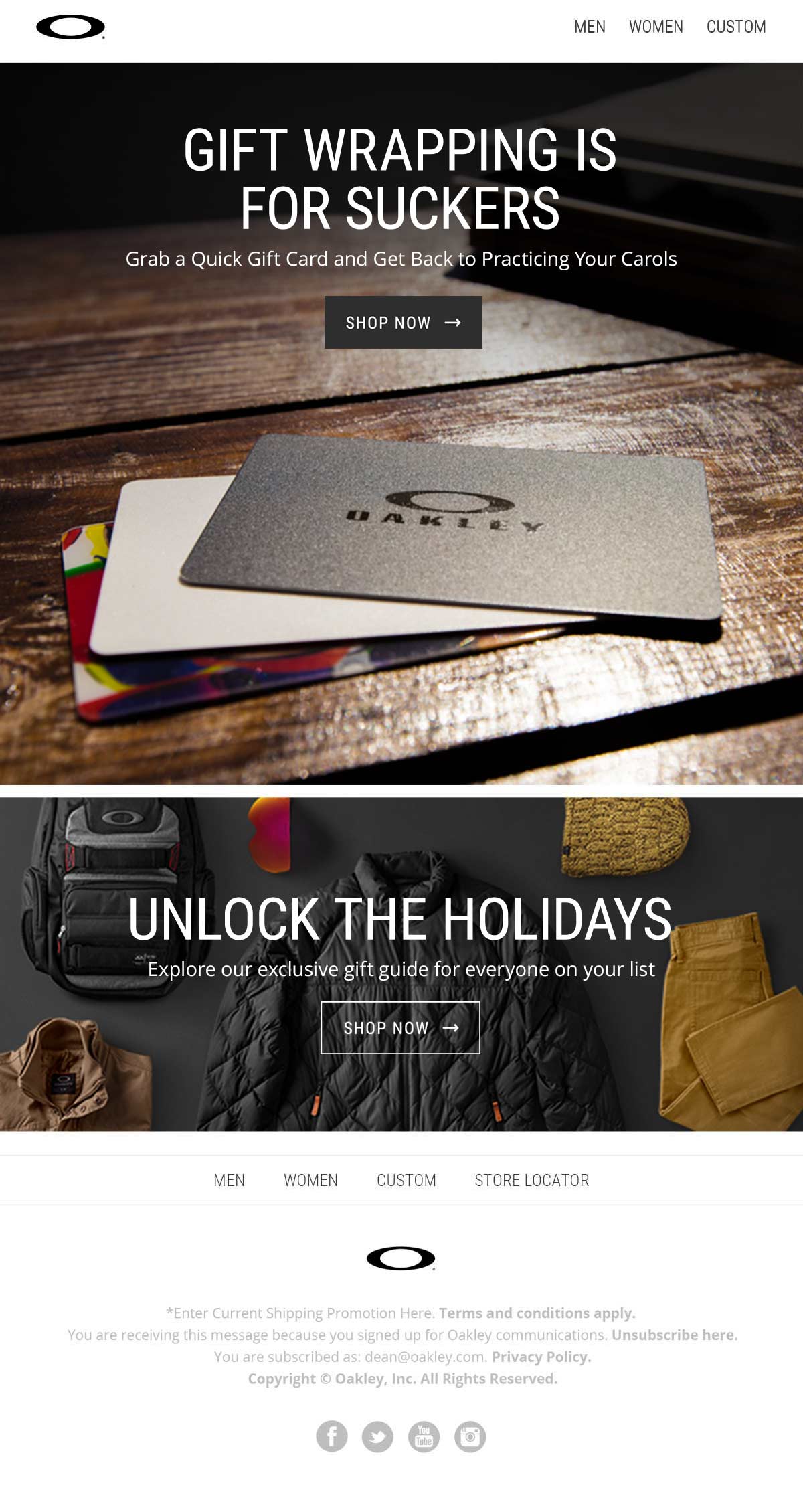 Oakley Gift Cards – DAEdesign